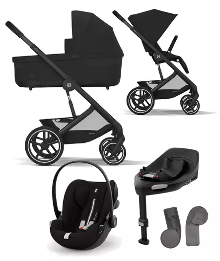 Cybex Balios S lux starttipaketti Moon Black, Cloud G PLUS turvakaukalolla. - Lastenvaunut ja yhdistelmävaunut - 524001171STACLGPL - 1