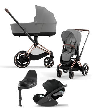 Cybex ePriam starttipaketti Rosegold rungolla v=C3=A4riss=C3=A4 Mirage=
Grey. - Lastenvaunut ja yhdistelmävaunut - 521002337eSTAMGR - 1